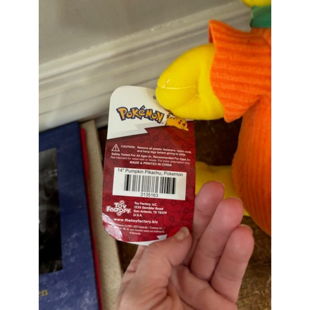 Pokemon Center Original Plush Halloween Pumpkin Pikachu Plush 14 Inch NWT - Picture 5 of 7